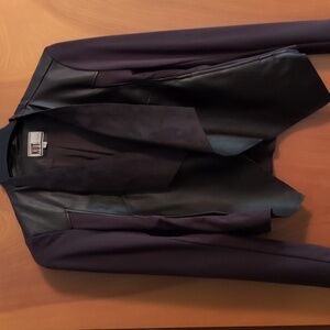 KUT from the Cloth, women's brown faux leather/cotton jacket, medium.